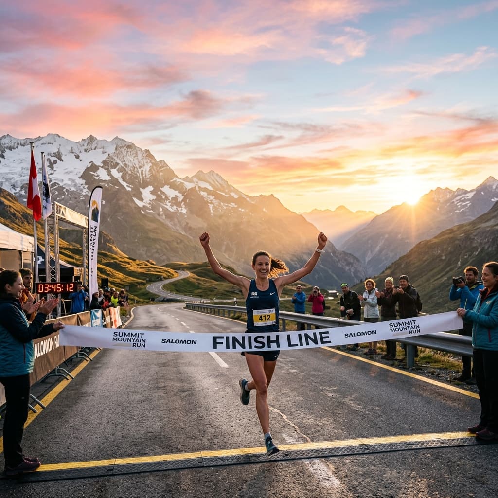 Runner finishing a Beyond Run virtual event
