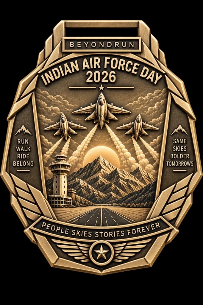 Indian Air Force Day Round 2 Heavy 3D Cast Finisher Medal